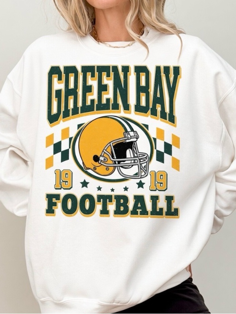 Green Bat Football Vintage Sweatshirt, Retro Green Bay Packer Game Day Crewneck